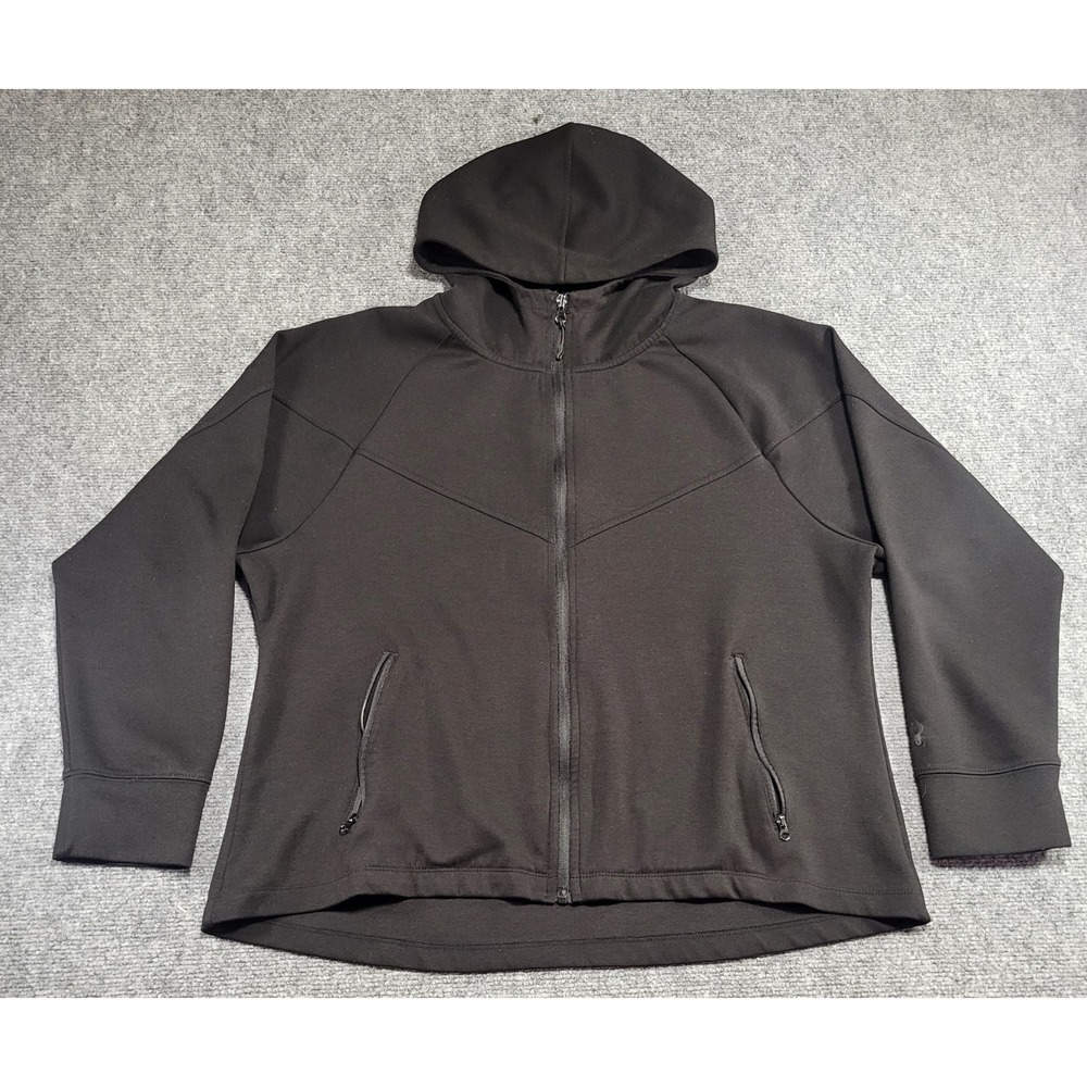 Spyder Women's Active Full Zip Black Performance Stretch Hoodie Jacket Size XL